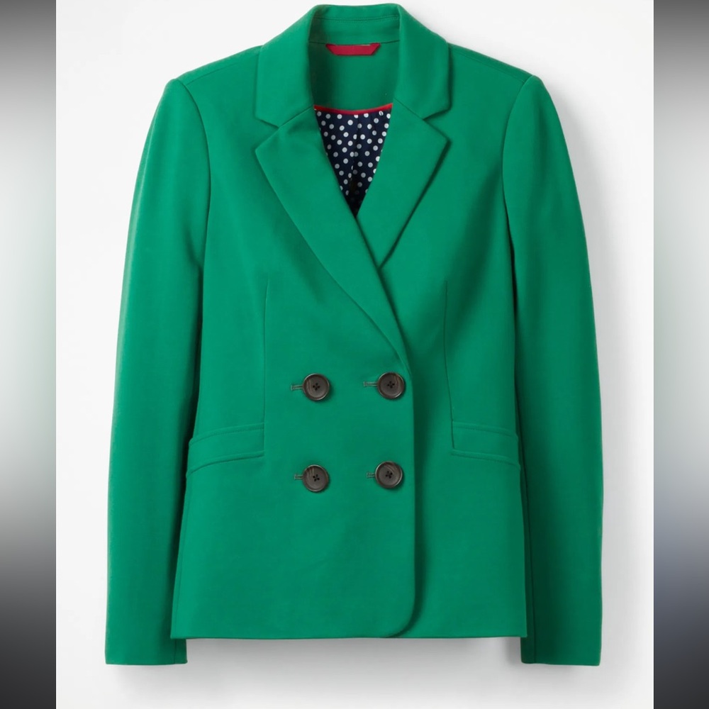 Boden Green Double-Breasted Blazer
